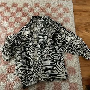 topshop zebra print button down